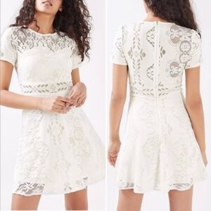Topshop Floral White Lace Mini Dress